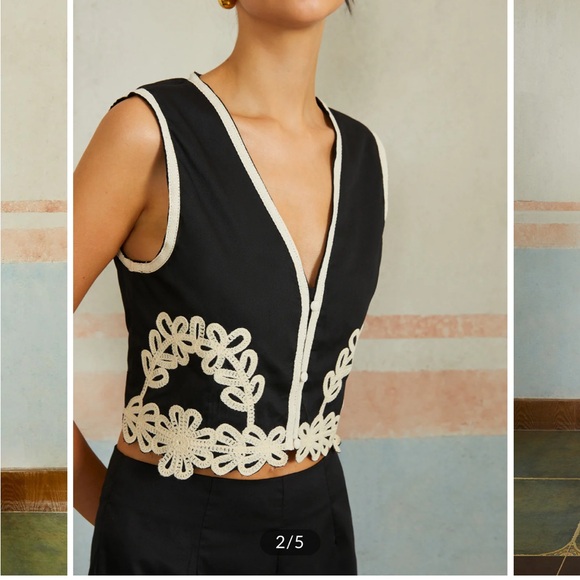 Commense Casual Embroidery Sleeveless Zipper Pants Set - Picture 3 of 10